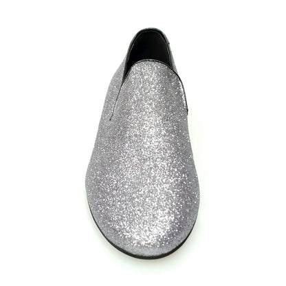 Scarpa mocassino da uomo Serse (800) Wish Dance Shop in glitter carbone, con suola in gomma e dettaglio elegante.