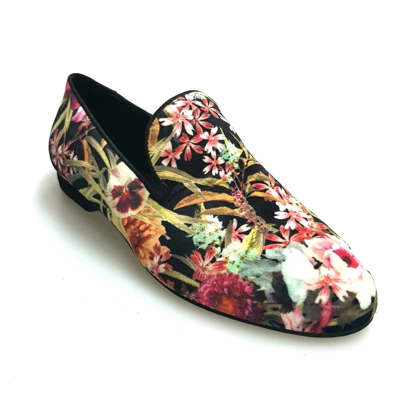 Mocassino da uomo in velluto arancione stile Japan, scarpa Wish Dance Shop, design elegante e raffinato