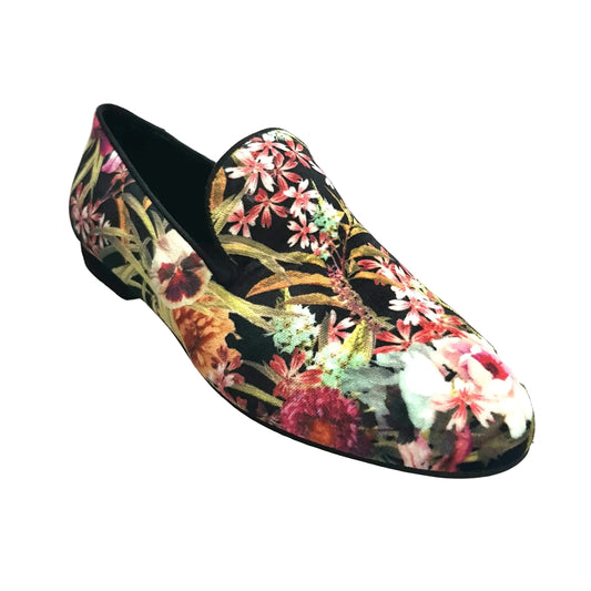 Mocassino da uomo in velluto arancione stile Japan, scarpa Wish Dance Shop, design elegante e raffinato