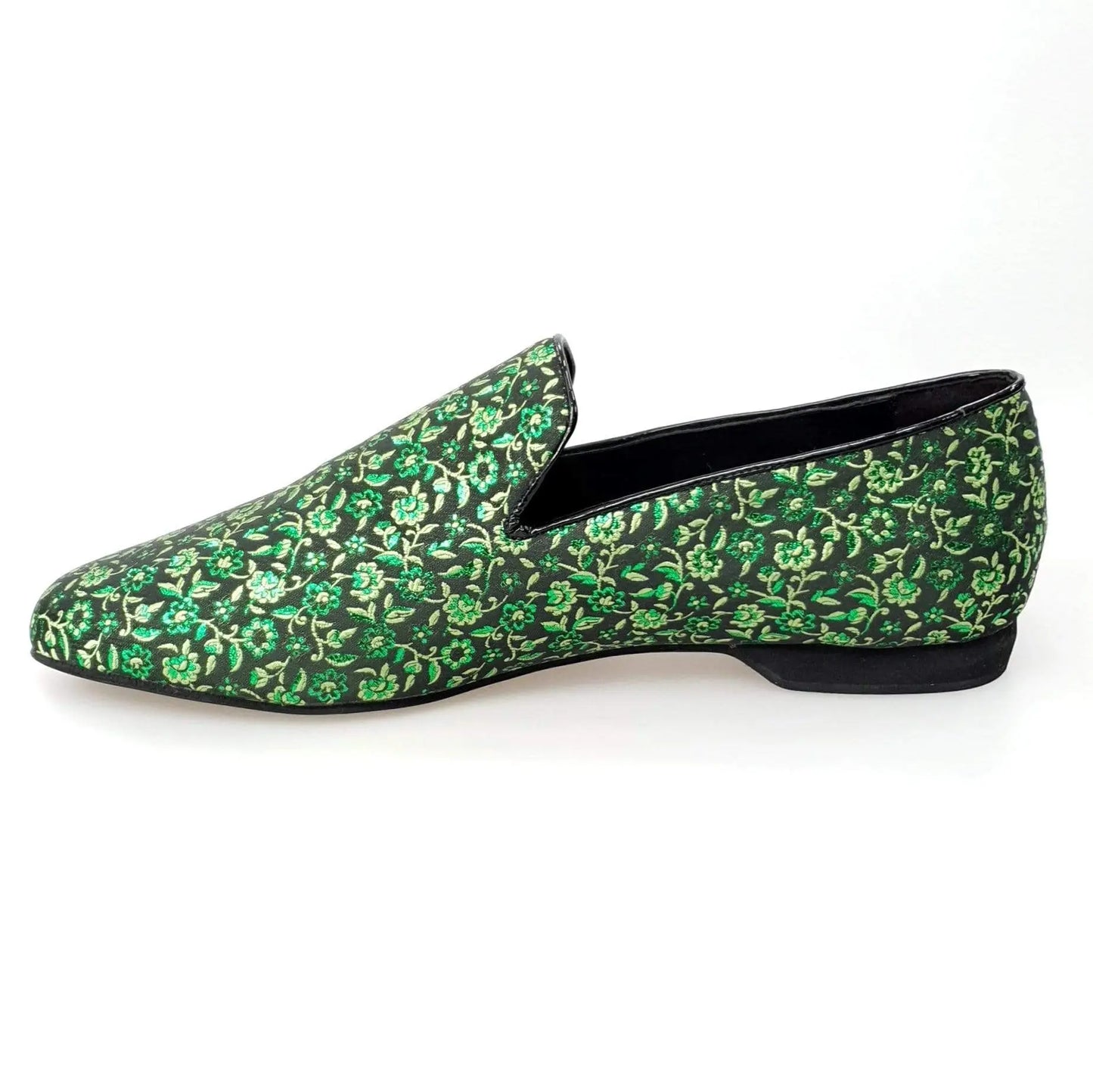Mocassino uomo Serse (800) in tessuto veneziano fiorato verde chiaro, scarpa Wish Dance Shop, stile elegante e confortevole
