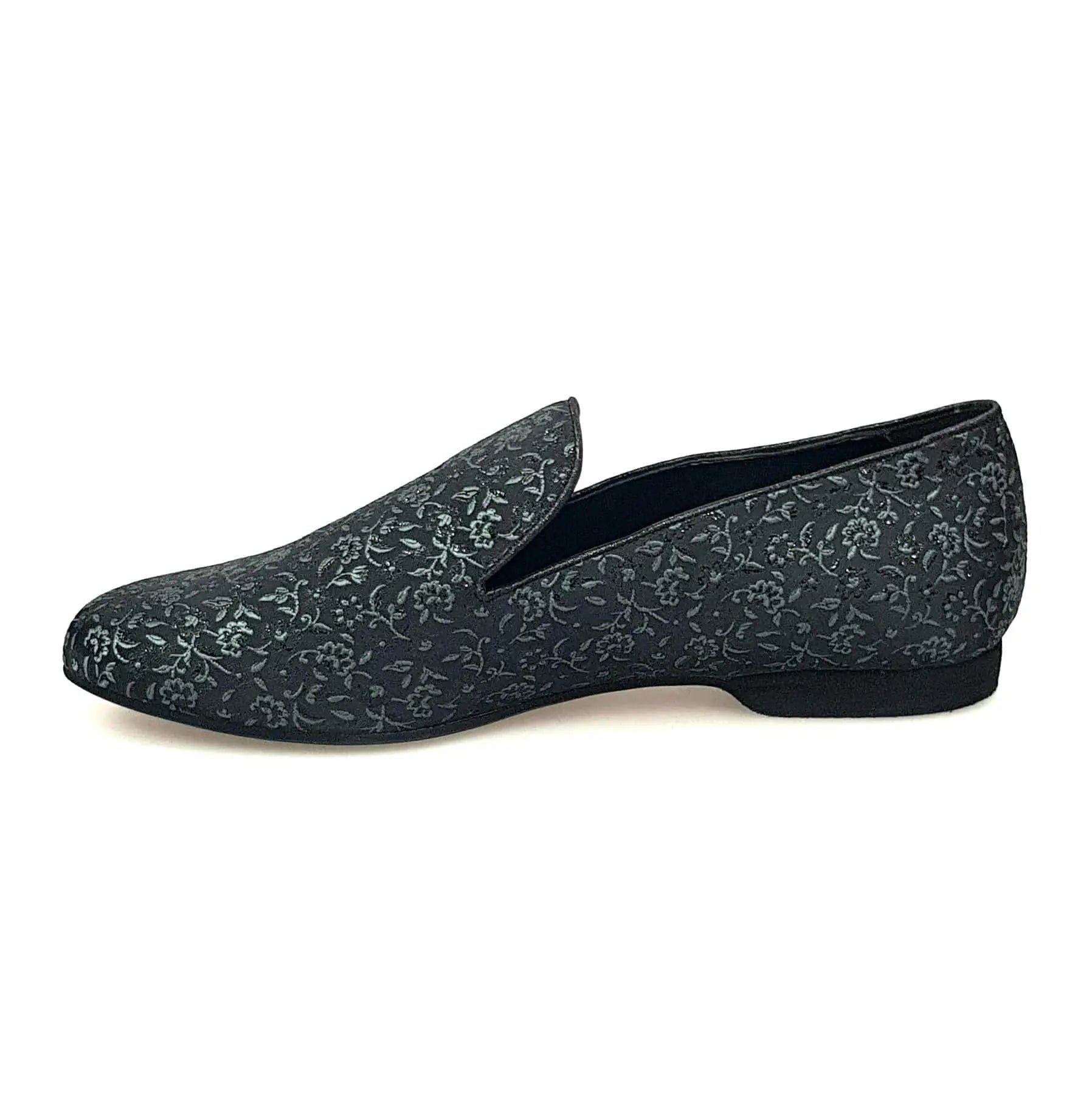 Mocassino da uomo Serse (800) in tessuto veneziano fiorato verde scuro, scarpa Wish Dance Shop, stile elegante e confortevole