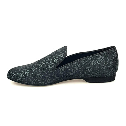 Mocassino da uomo Serse (800) in tessuto veneziano fiorato verde scuro, scarpa Wish Dance Shop, stile elegante e confortevole