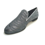 Load image into Gallery viewer, Wish Dance Shop Mocassino Uomo in Lurex Zebrato Silver
