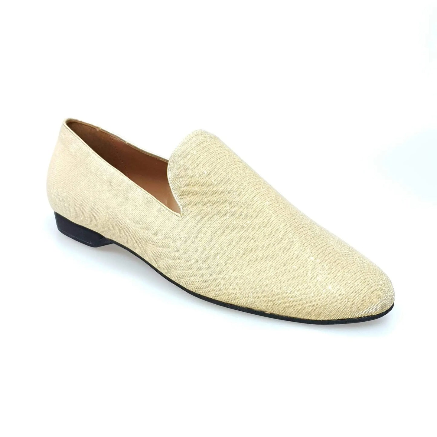 Scarpa mocassino da uomo Serse (800) in notturno oro, con design elegante e dettagli lucidi, marca Wish Dance Shop.