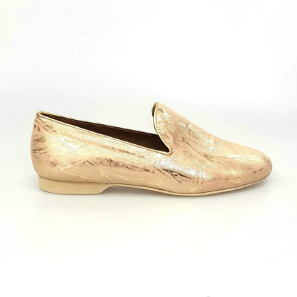 Scarpa mocassino da uomo in pelle lavorata stile Orly Oro, con dettagli eleganti e finitura lucida, marca Wish Dance Shop