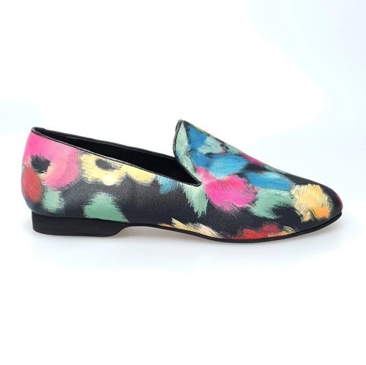 Mocassino da uomo Serse Iris Black (800) in stile Picasso nero, scarpa elegante in pelle con dettagli artistici
