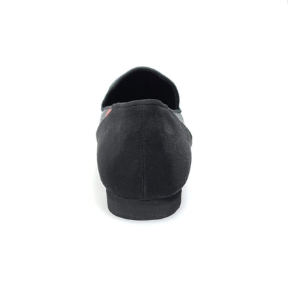 Mocassino da uomo Serse (800B) in stile Picasso nero con tallone in camoscio nero, scarpa elegante e moderna.