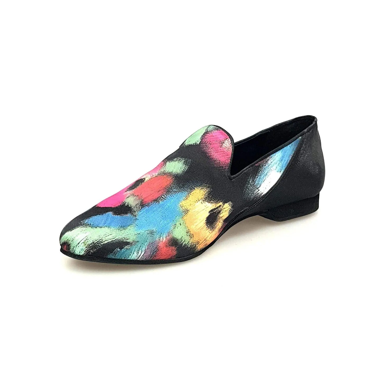 Scarpa mocassino da uomo Serse 800B in tessuto Picasso nero con tallone in lurex nero, stile elegante e moderno