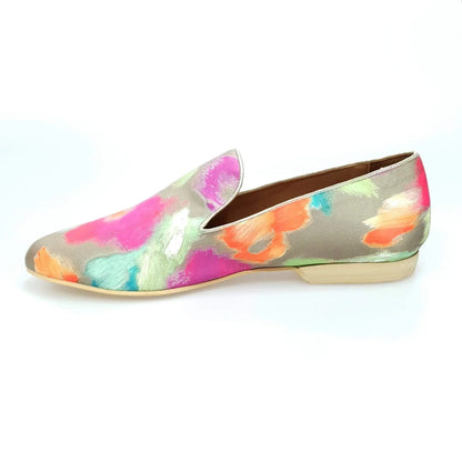 Scarpa mocassino da uomo Iris Gold Green (800) in tessuto Picasso verde, modello Serse Iris Gold Green.