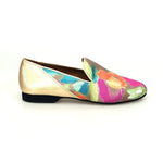 Carica immagine nella Galleria, Wish Dance Shop Mocassino Uomo in Picasso Verde e Tallone in Lurex Oro
