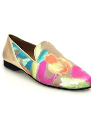 Carica immagine nella Galleria, Wish Dance Shop Mocassino Uomo in Picasso Verde e Tallone in Lurex Oro
