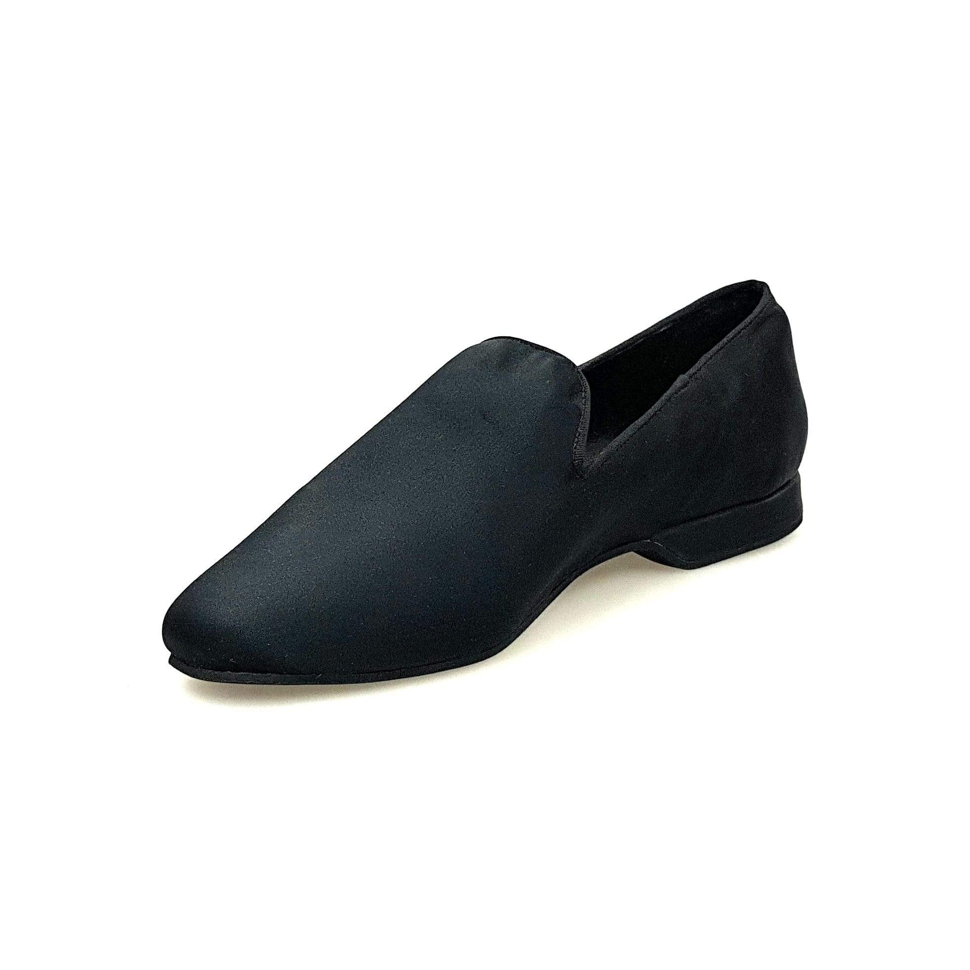 Scarpa da uomo in raso nero Outlet, mocassino elegante con dettagli raffinati, ideale per occasioni formali e di stile