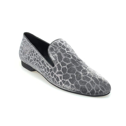 Scarpa mocassino da uomo Serse (800) in tessuto Sunseet Carbon, stile elegante e moderno, con dettagli lavorati.