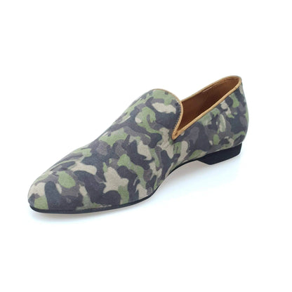 Scarpa mocassino da uomo Serse (800) in tessuto mimetico Marines, con suola robusta e design casual.