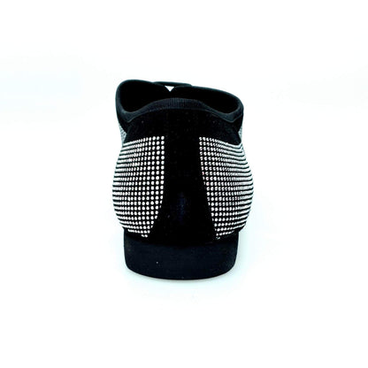 Scarpa stringata da uomo Malaga Broadway Wish Dance Shop in camoscio nero con dettagli brillanti, forma tonda, chiusura Oxford.