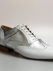 Carica immagine nella Galleria, Wish Dance Shop Ms14 Pelle Bianca e Argento Punta Lunga