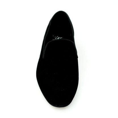 Scarpa mocassino da uomo Boris MS20 in camoscio nero con punta lunga e fodera in pelle, stile elegante e raffinato