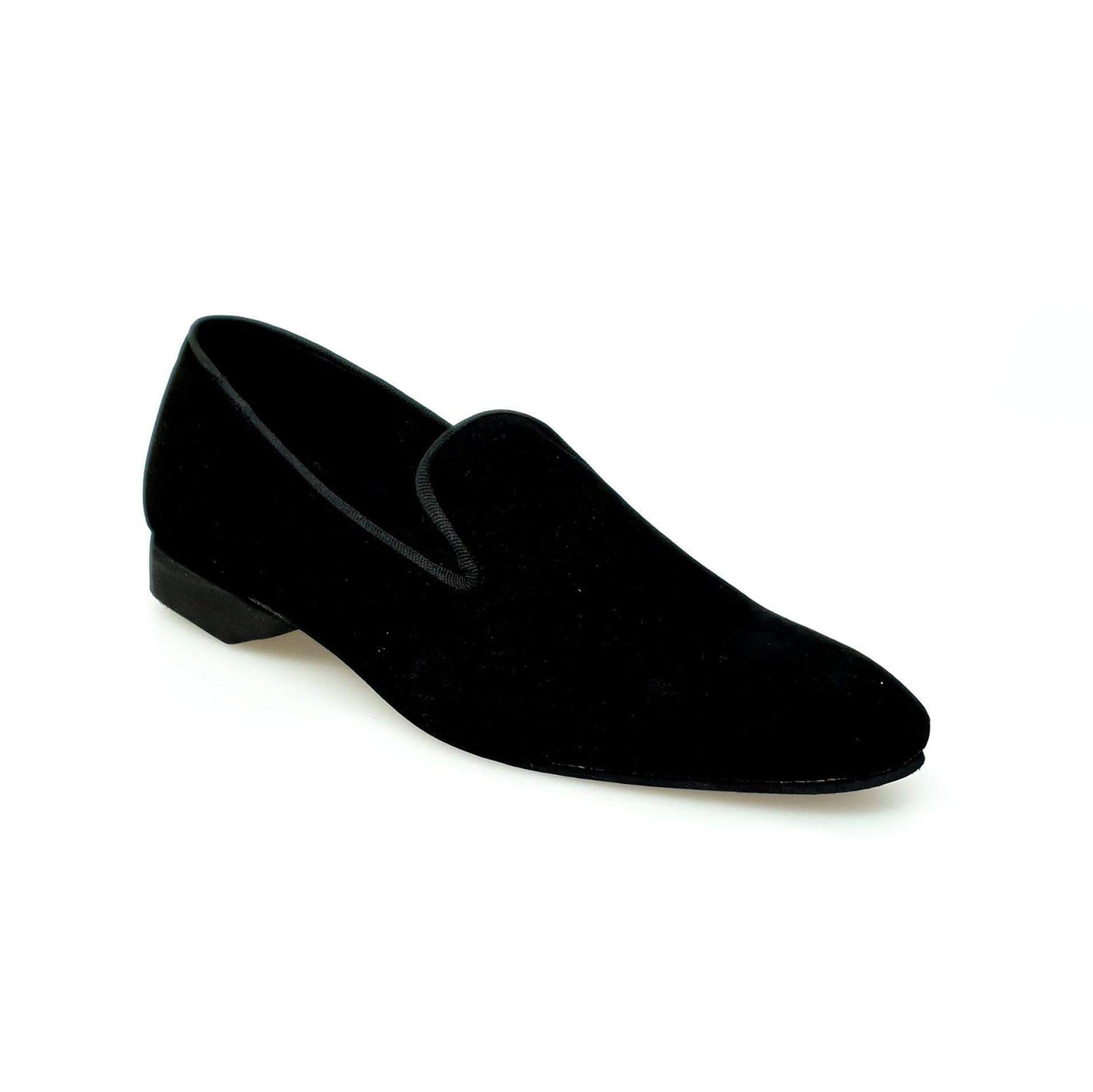 Scarpa da uomo Boris MS20 in camoscio nero con punta lunga, mocassino elegante foderato in pelle, stile sofisticato e moderno