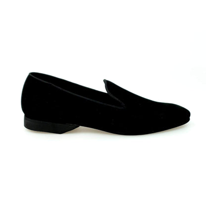 Scarpa mocassino da uomo Boris MS20 in camoscio nero con punta lunga e fodera in pelle, stile elegante e moderno
