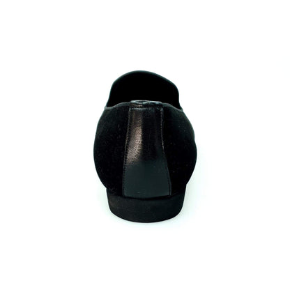Scarpa da uomo Boris MS20 in camoscio nero con punta rotonda, mocassino elegante in stile classico.