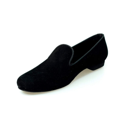 Scarpa mocassino da uomo Boris MS20 in camoscio nero con punta tonda, scarpa elegante di Wish Dance Shop.