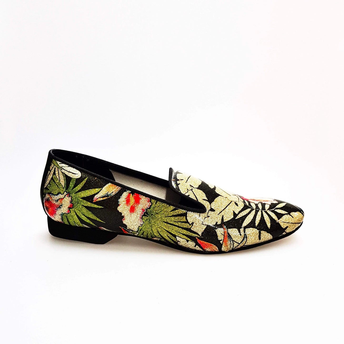 Mocassino uomo Pasiòn MS20 Wish Dance in metalak tridimensionale Fleur Oro oro e nero, stile lungo elegante.