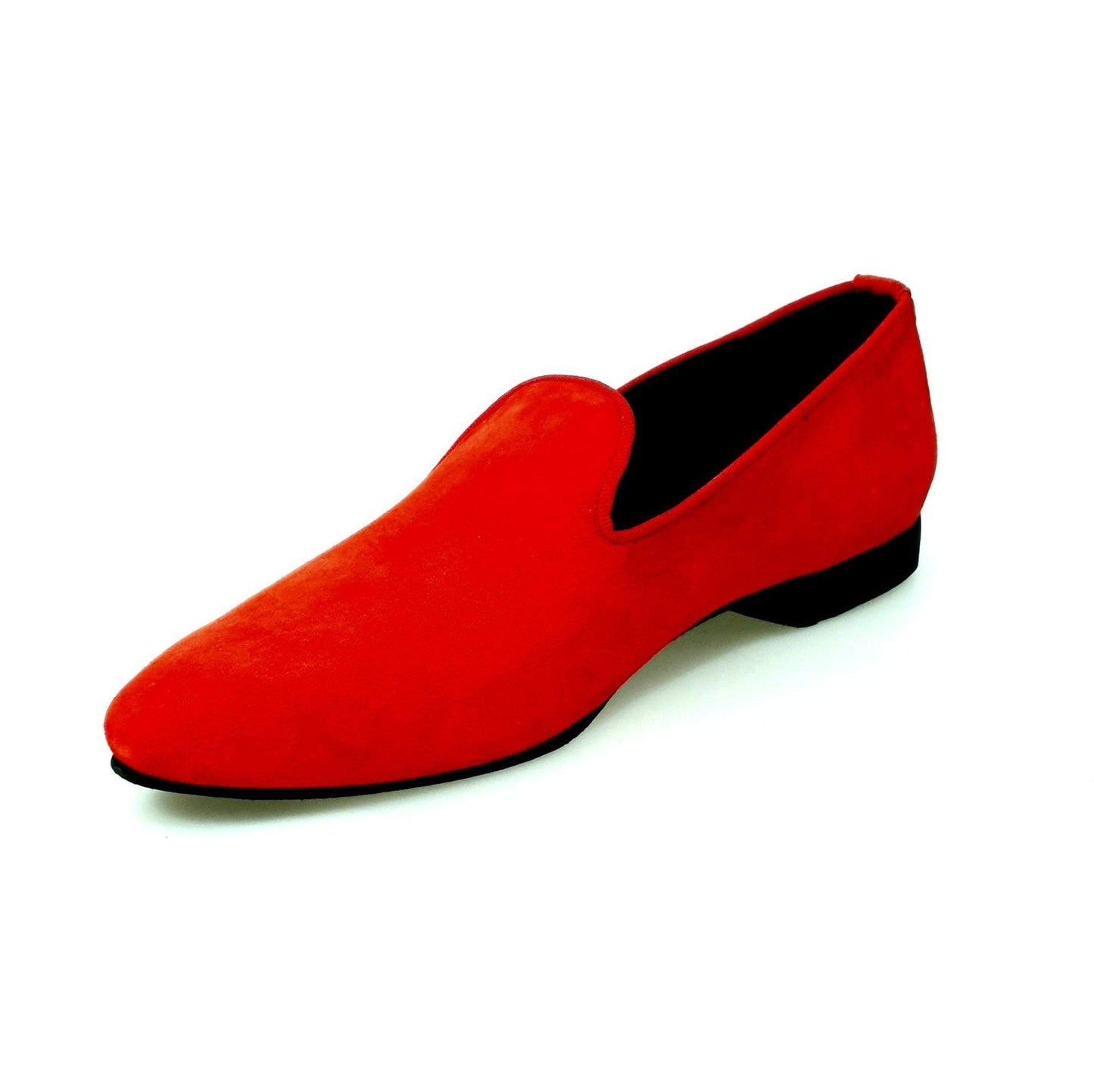 Scarpa da uomo Boris MS20 in camoscio rosso con tacco micro, dettagli rossi e forma lunga, stile elegante e moderno