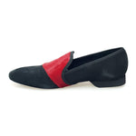 Load image into Gallery viewer, Wish Dance Shop Ms22 Mocassino in Camoscio Nero e Cavallino Rosso
