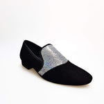 Load image into Gallery viewer, Wish Dance Shop Ms22 Camoscio Nero con Boreale Argento
