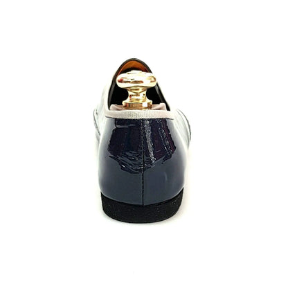 Scarpa jazz Eddy NY08 Wish Dance Shop in vernice blu notte e pelle silver, stile elegante e confortevole per ballo.