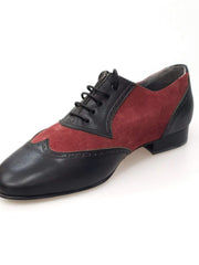 Carica immagine nella Galleria, Wish Dance Shop Oxford in Vitello Nero e Camoscio Bordeaux