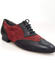 Carica immagine nella Galleria, Wish Dance Shop Oxford in Vitello Nero e Camoscio Bordeaux