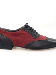 Carica immagine nella Galleria, Wish Dance Shop Oxford in Vitello Nero e Camoscio Bordeaux