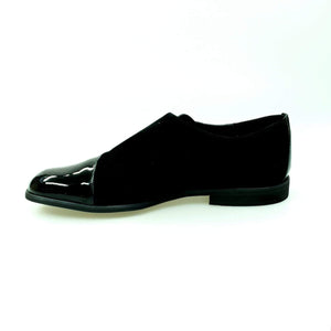 PABLO PJ (MS19PJ) - Men's Laced Shoe in Black Patent Leather and Black Suede with Microlight Bottom