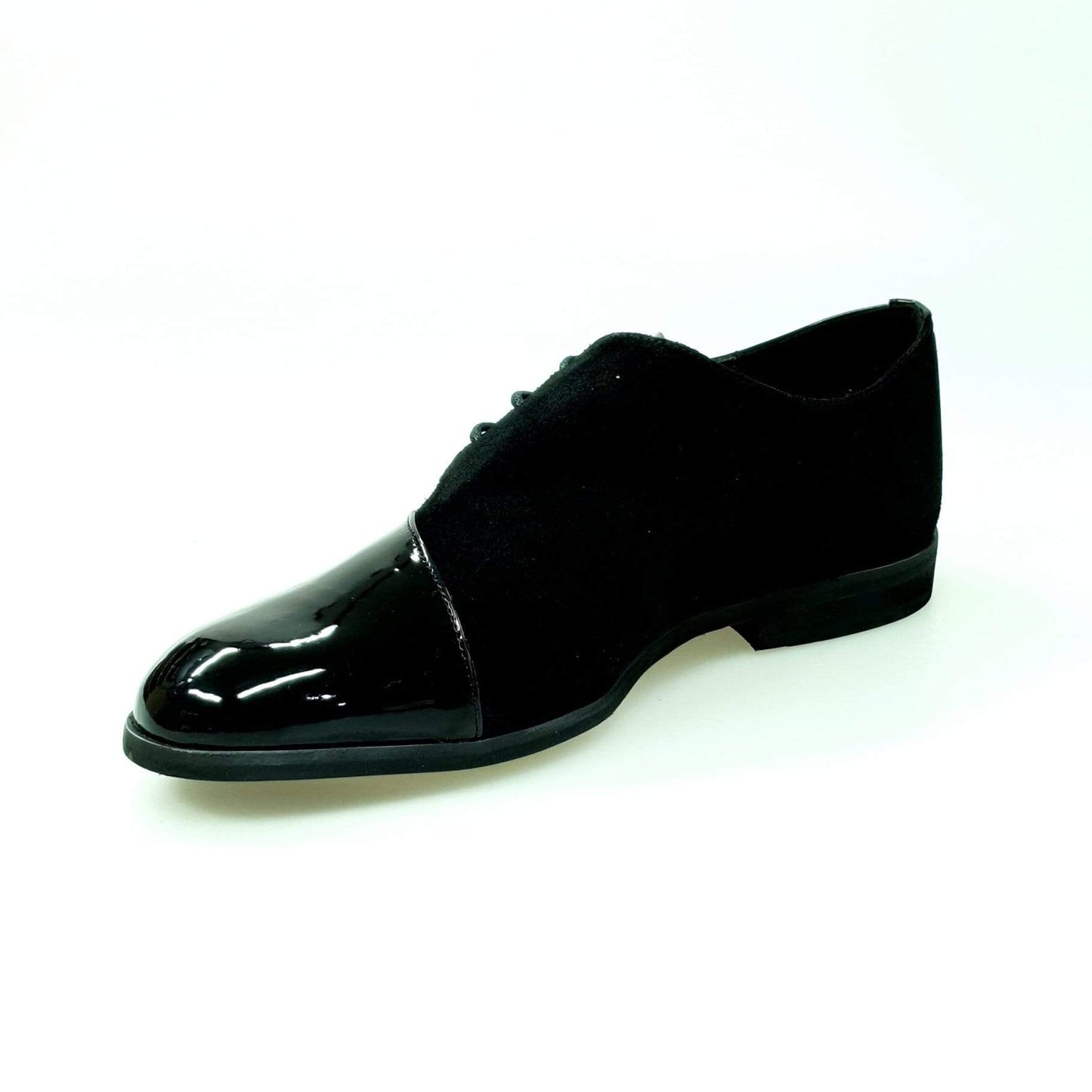 Scarpa stringata uomo Wish Dance Shop PABLO PJ in vernice e camoscio nero con suola Microlight, stile elegante e confortevole