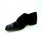 Load image into Gallery viewer, PABLO PJ (MS19PJ) - Men&#39;s Laced Shoe in Black Patent Leather and Black Suede with Microlight Bottom
