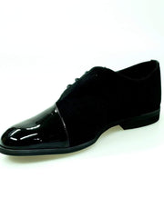 Carica immagine nella Galleria, PABLO PJ (MS19PJ) - Scarpa da Uomo Stringata in Vernice Nera e Camoscio Nero con Fondo in Microlight
