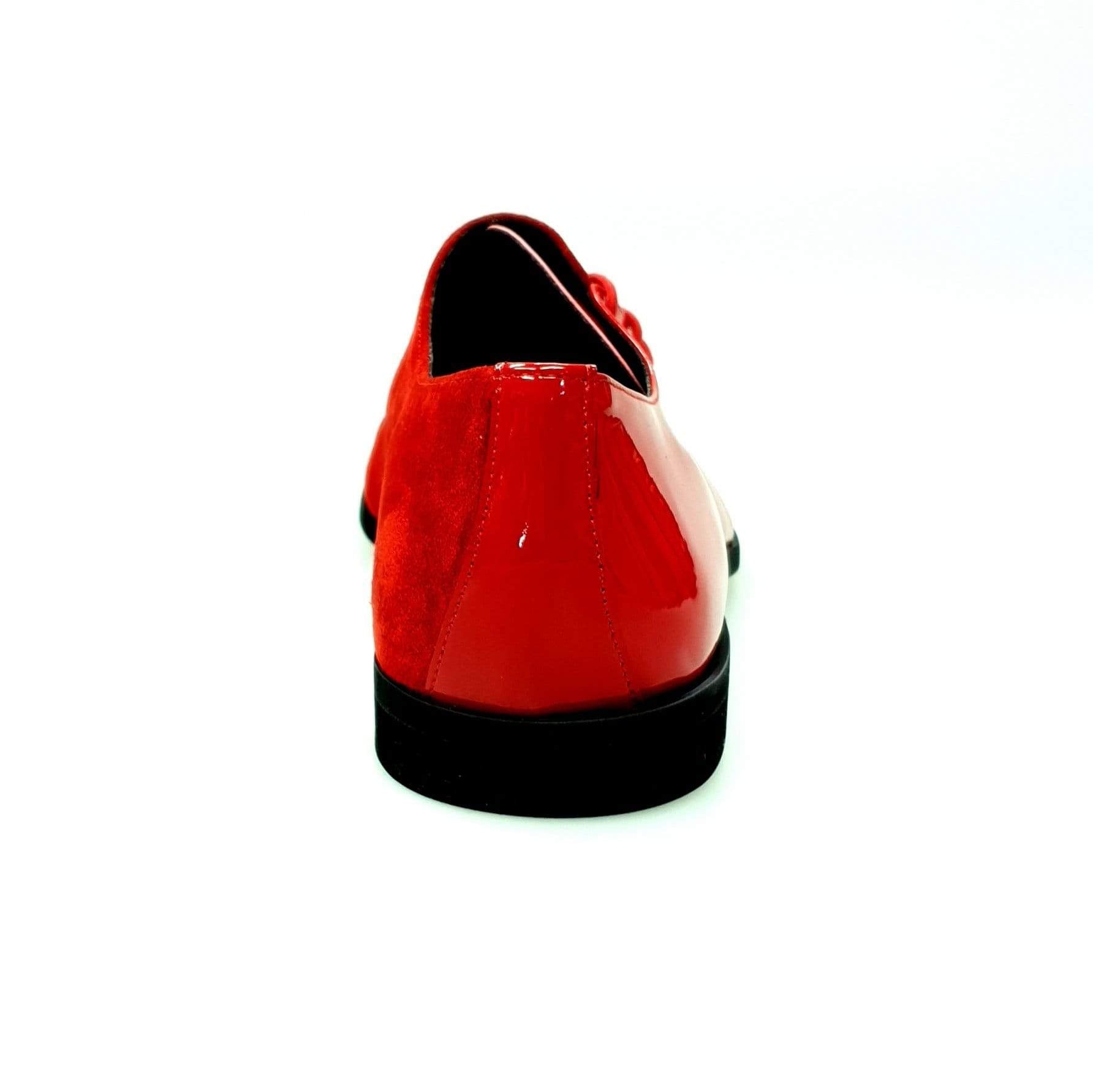 Scarpa da uomo PABLO PJ in vernice rossa e camoscio rosso con suola Microlight, elegante e alla moda.