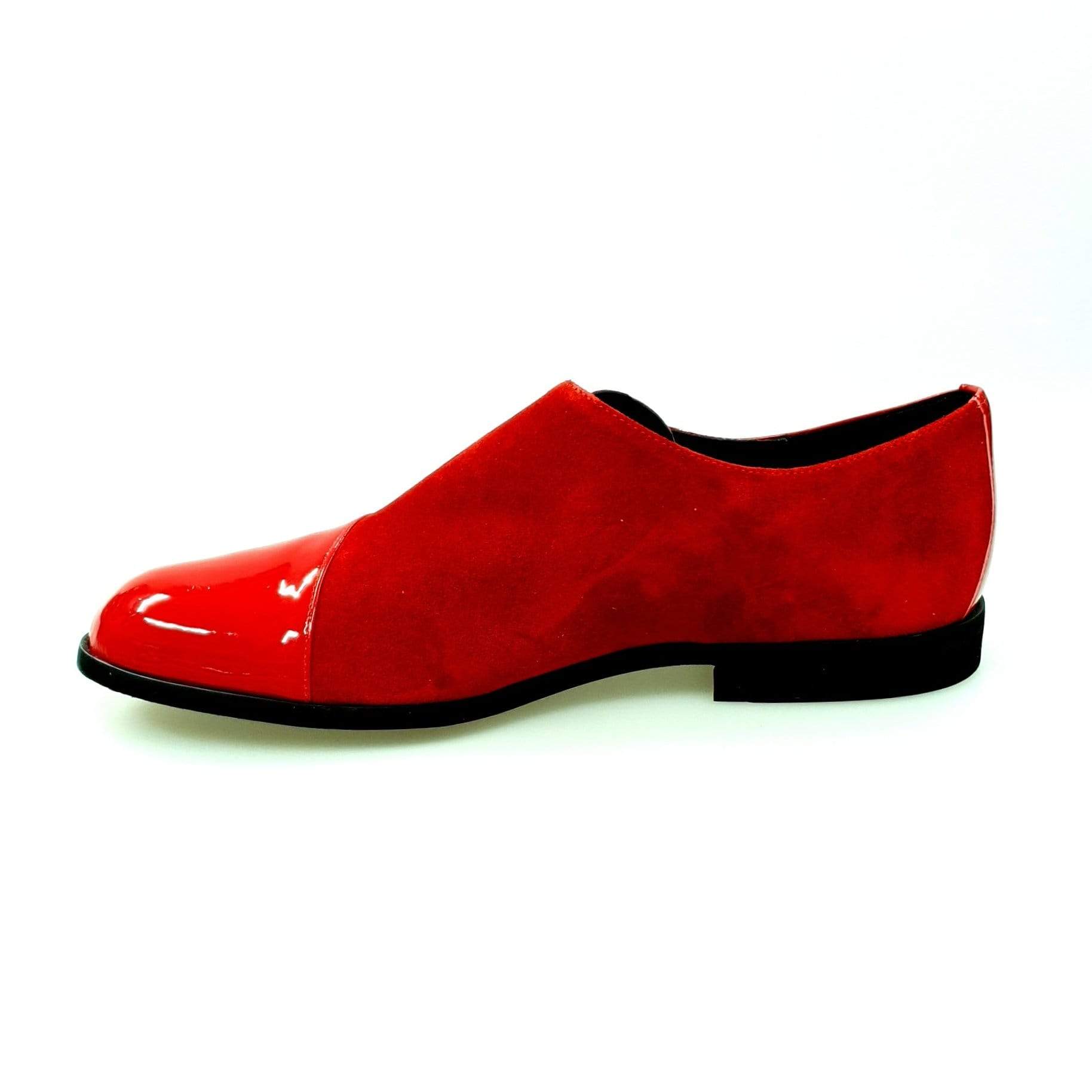 Scarpa da uomo PABLO PJ in vernice rossa e camoscio rosso con suola in Microlight, elegante scarpa stringata Wish Dance Shop