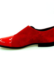 Carica immagine nella Galleria, PABLO PJ (MS19PJ) - Scarpa da Uomo Stringata in Vernice Rossa e Camoscio Rosso con Fondo in Microlight
