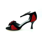 Carica immagine nella Galleria, Wish Dance Shop Sandalo in Camoscio Rosso e Nero Modello Fiore
