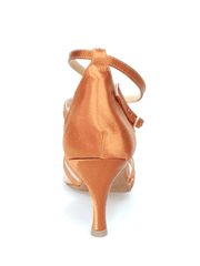 Load image into Gallery viewer, Wish Dance Shop Scarpa Basica in Raso Bronzo con Retina e Tacco a Rocchetto
