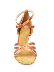 Load image into Gallery viewer, Wish Dance Shop Scarpa Basica in Raso Bronzo con Retina e Tacco a Rocchetto
