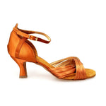 Load image into Gallery viewer, Wish Dance Shop Scarpa Basica in Raso Bronzo e Tacco a Rocchetto
