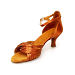 Load image into Gallery viewer, Wish Dance Shop Scarpa Basica in Raso Bronzo e Tacco a Rocchetto
