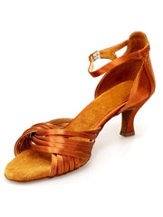 Load image into Gallery viewer, Wish Dance Shop Scarpa Basica in Raso Bronzo e Tacco a Rocchetto
