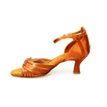 Load image into Gallery viewer, Wish Dance Shop Scarpa Basica in Raso Bronzo e Tacco a Rocchetto
