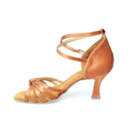 Load image into Gallery viewer, Wish Dance Shop Scarpa Basica in Raso Bronzo e Tacco a Rocchetto
