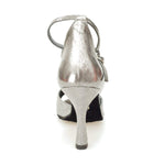 Carica immagine nella Galleria, Wish Dance Shop Scarpa in Pelle Satinata Nera e Tacco a Rocchettino
