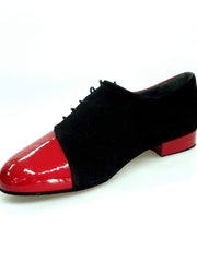 Load image into Gallery viewer, Wish Dance Shop Stardust - Scarpa da Uomo in Camoscio Nero e Vernice Rossa

